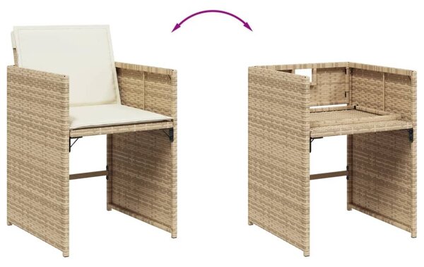 VidaXL 13 részes bézs polyrattan kerti étkezőgarnitúra párnákkal