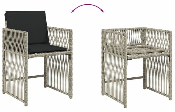 VidaXL 15 részes szürke polyrattan kerti étkezőgarnitúra párnákkal