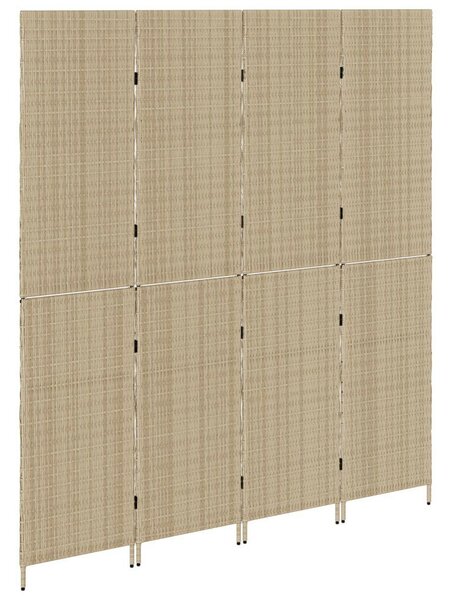 Szobai elválasztók Bézs Fa, Szövet 4 panel, 200 cm magasság