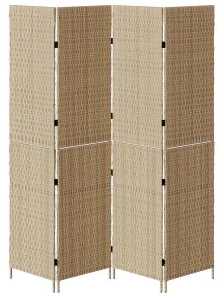 Szobai elválasztók Bézs Fa, Szövet 4 panel, 200 cm magasság