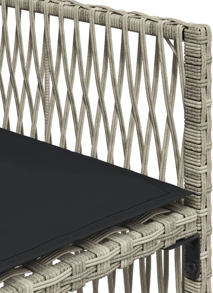 VidaXL 5részes világosszürke polyrattan kerti étkezőgarnitúra párnával