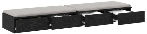 Éjjeli Asztalok Fekete tölgy Fa 150 x 36,5 x 16,5 cm