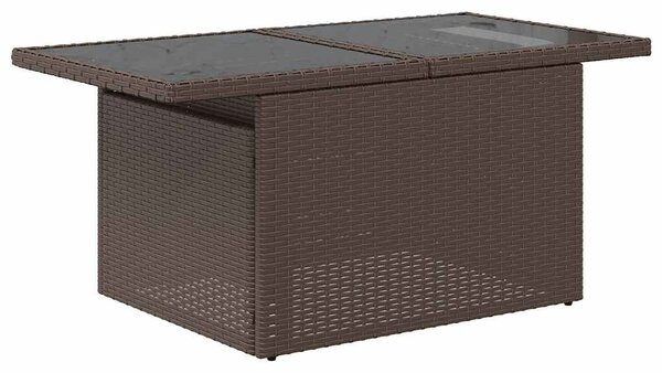 VidaXL 11 db barna polyrattan kerti kanapégarnitúra párnákkal