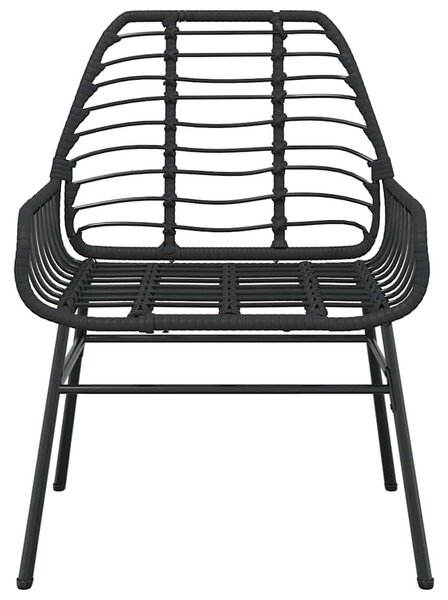 VidaXL 5 részes fekete polyrattan üveg kerti étkezőgarnitúra