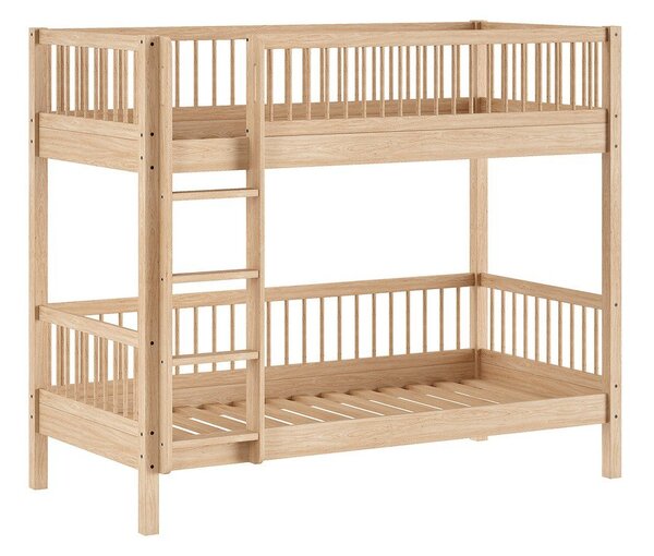 Natúr színű bükkfa emeletes gyerekágy ágyráccsal 90x200 cm Forrest – Vipack