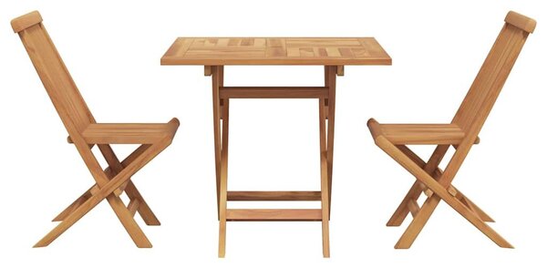 VidaXL Kert étkező szett 3 pcs Barna Tömör Akácfa
