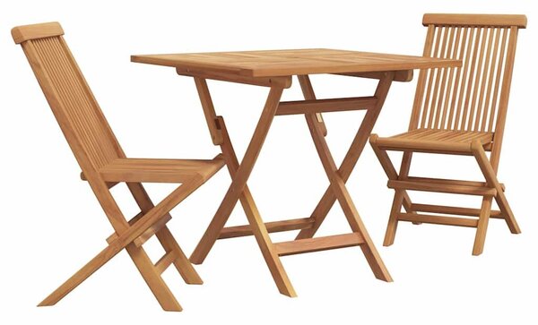 VidaXL Kert étkező szett 3 pcs Barna Tömör Akácfa