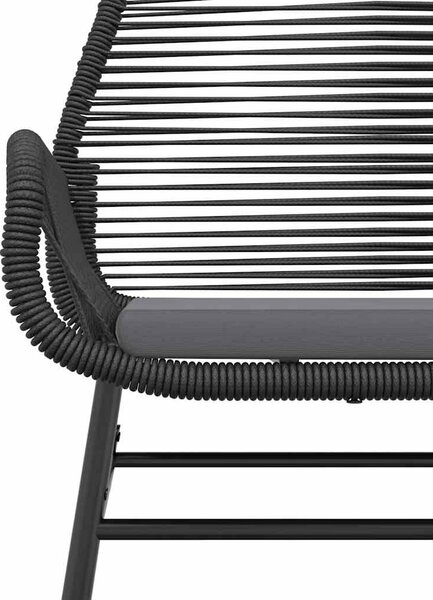 VidaXL 5 részes fekete polyrattan üveg kerti étkezőgarnitúra párnákkal