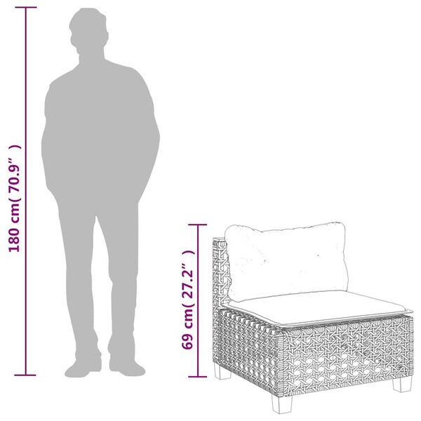VidaXL 11 részes bézs polyrattan kerti ülőgarnitúra párnákkal