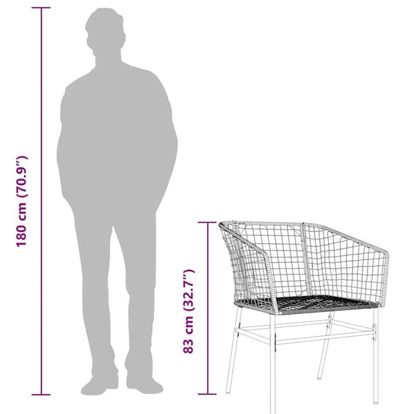 VidaXL 5 észes barna polyrattan üveg kerti étkezőgarnitúra