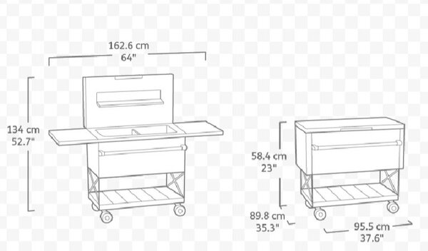 Keter Patio Cooler kerti asztal, szürke