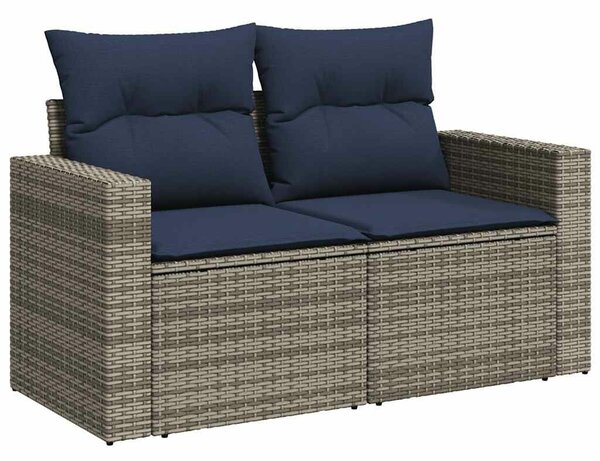 VidaXL 9 db szürke polyrattan kerti kanapégarnitúra párnákkal