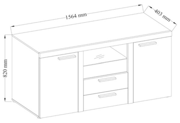 Komód RODOS 2D2SZ lefkas tölgy