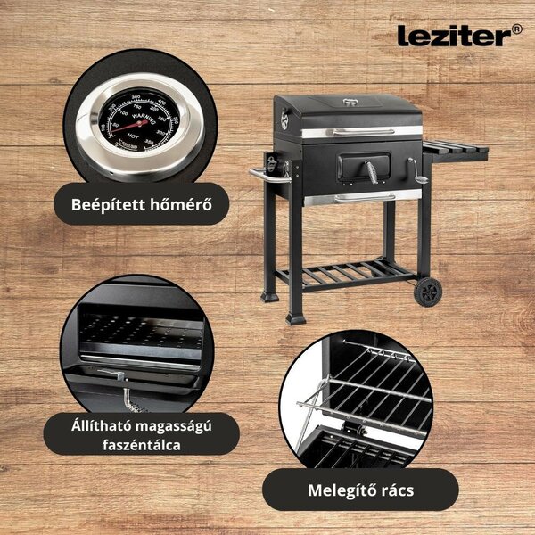 Multifunkciós faszenes kerti grillsütő