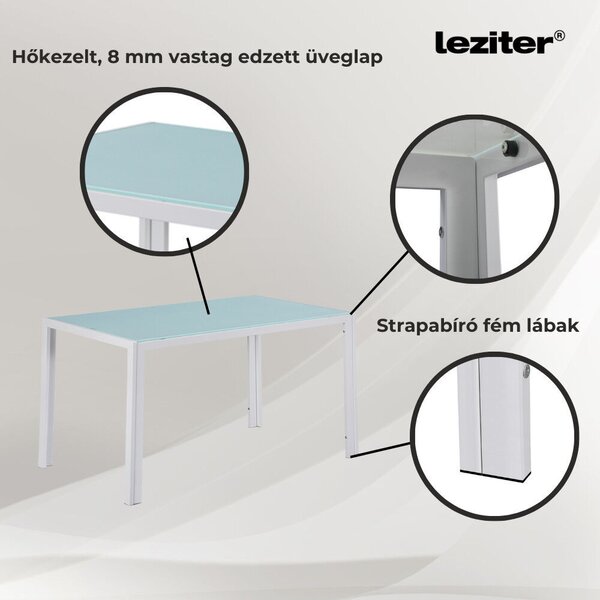 Mira 4+1 étkező garnitúra fehér-fekete