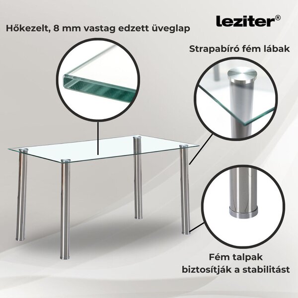 Cadiz 6+1 étkező garnitúra fehér-fekete