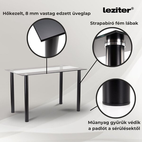 Karin 4+1 étkező garnitúra fekete-fekete