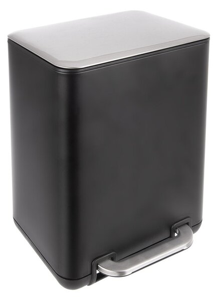 Fekete rozsdamentes acél pedálos szemetes 20 l Black – Orion