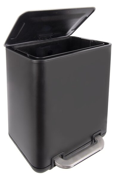 Fekete rozsdamentes acél pedálos szemetes 20 l Black – Orion