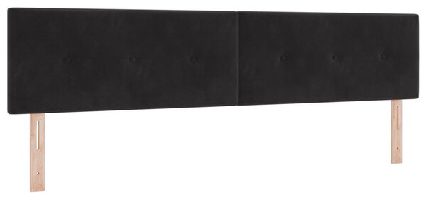 LED Fejtámla Gombos Kárpitozott Fekete 100 cm Bársony
