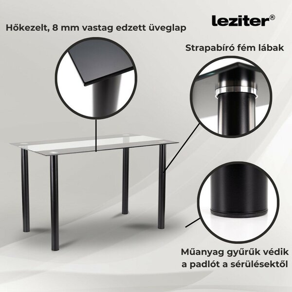 Cadiz 4+1 étkező garnitúra fekete-szürke