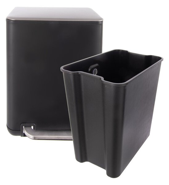Fekete rozsdamentes acél pedálos szemetes 20 l Black – Orion