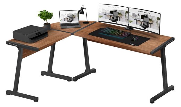 Sarok PC asztal Legend 5.5 (fekete + dió)
