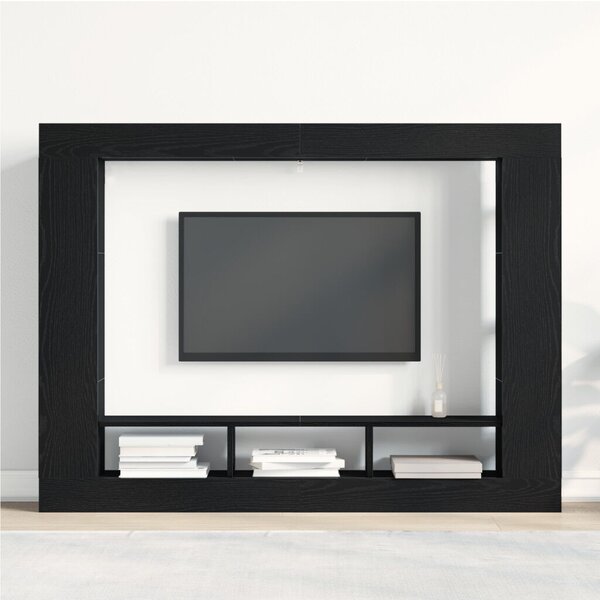 Fali TV állvány Fekete tölgy 152x22x113 cm