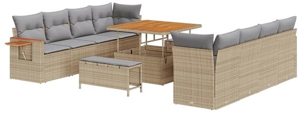 VidaXL Kerti Kanapé Szett párnával 11 pcs Beige és Világosszürke