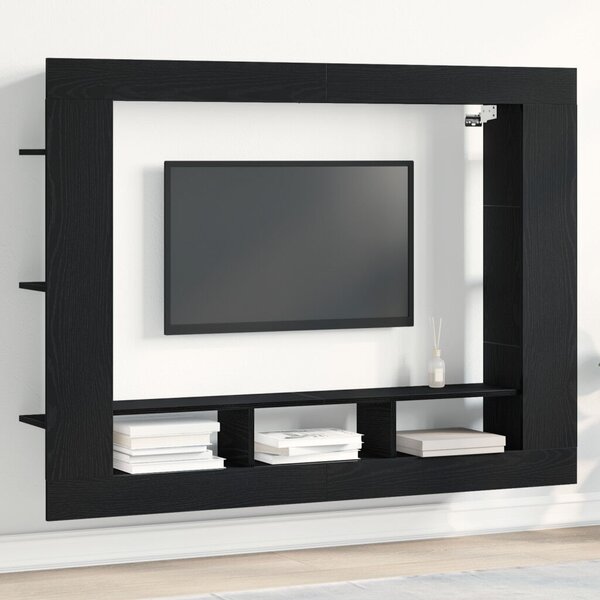 Fali TV állvány Fekete tölgy 152x22x113 cm
