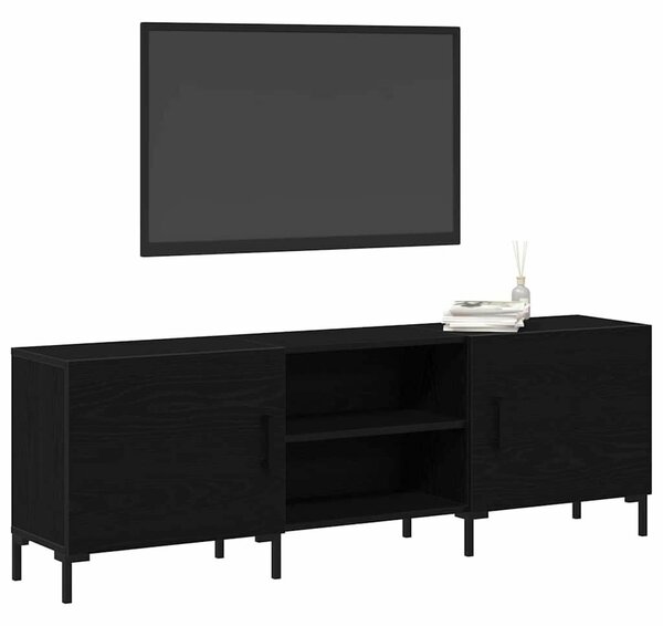 TV Szekrény Fekete Tölgy 150x30x50 cm Műgyanta