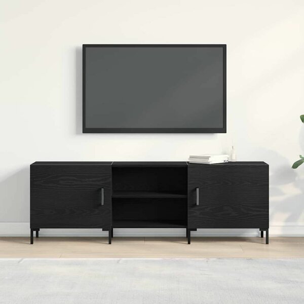 TV Szekrény Fekete Tölgy 150x30x50 cm Műgyanta