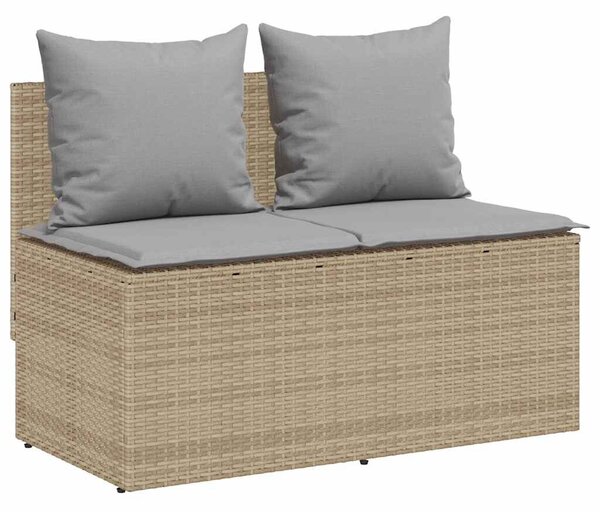 VidaXL 3 részes bézs polyrattan kerti étkezőgarnitúra párnákkal