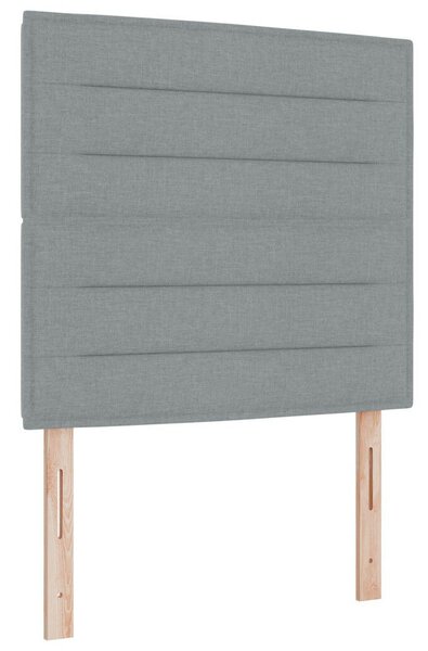 Box Spring Ágy matraccal &amp; Pad világosszürke 100x200 cm textil