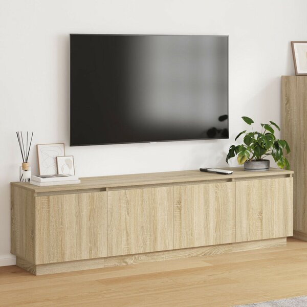 LED világítású TV szekrény Sonoma tölgy 180x38x49 cm Mérnöki fa