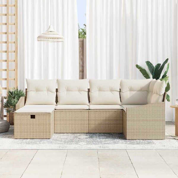 VidaXL Kanapé Szett párnával 7 pcs polirattan