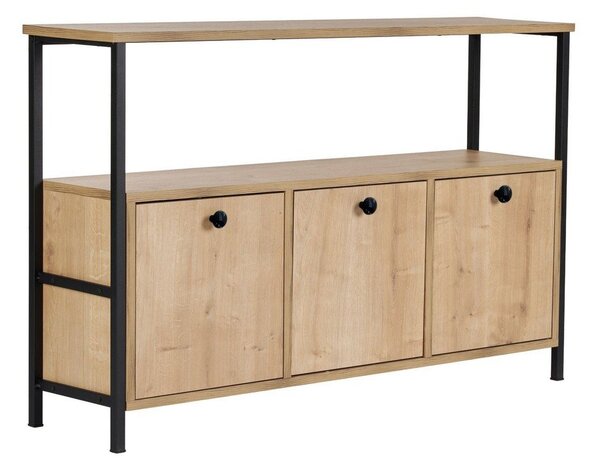 Világos natúr színű konzolasztal tölgyfa dekorral 29,5x120 cm Solace – Kalune Design