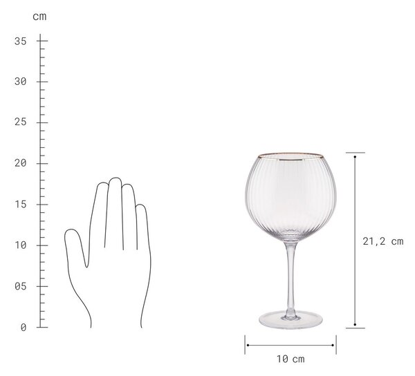 GOLDEN TWENTIES Gin Tonic pohár, 650ml, 4 db-os készlet