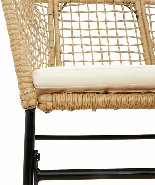 VidaXL 5 észes barna polyrattan üveg kerti étkezőgarnitúra párnával