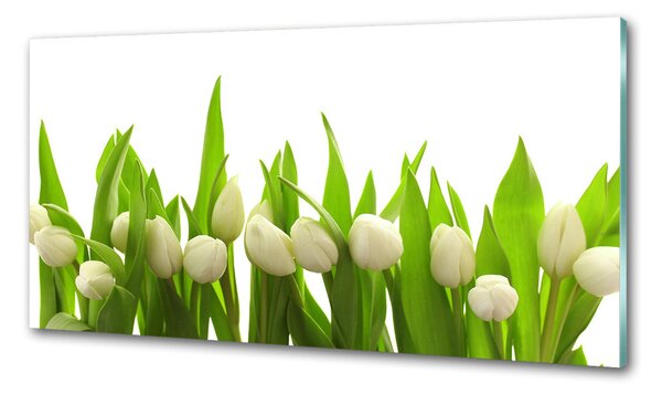 Konyhai falburkoló panel Fehér tulipán