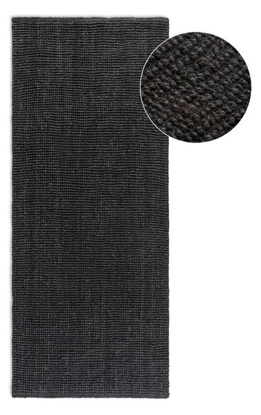 Fekete juta futószőnyeg 80x200 cm Bouclé – Hanse Home