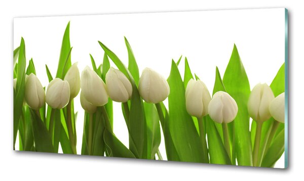 Konyhai falburkoló panel Fehér tulipán