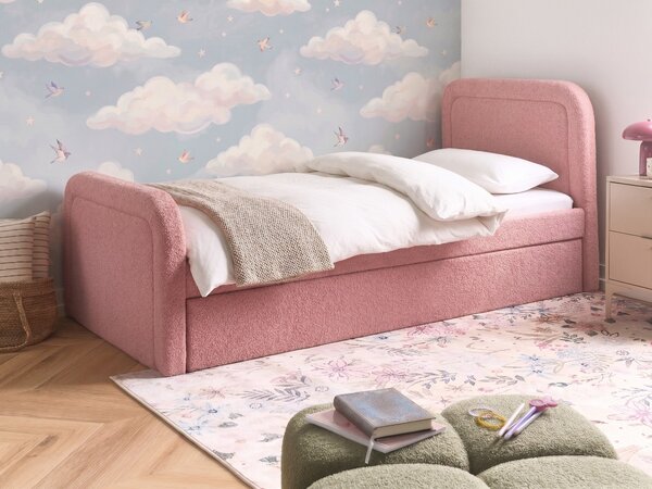 Kihúzható heverő Buklé RAYSSAC 90 x 200 cm Rózsaszín