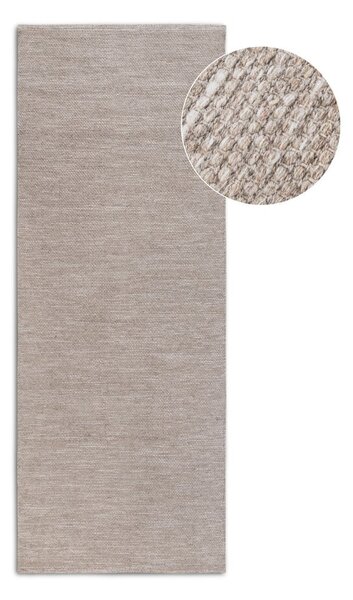 Bézs kézi szövésű gyapjúkeverék futószőnyeg 80x200 cm Pradesh Linen White – Elle Decoration