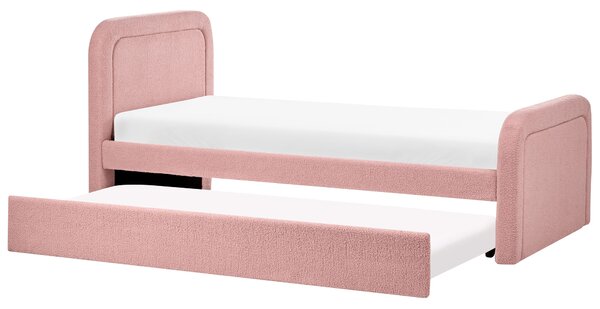 Kihúzható heverő Buklé RAYSSAC 90 x 200 cm Rózsaszín