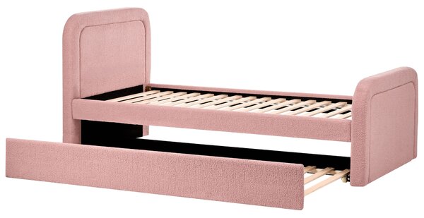 Kihúzható heverő Buklé RAYSSAC 90 x 200 cm Rózsaszín