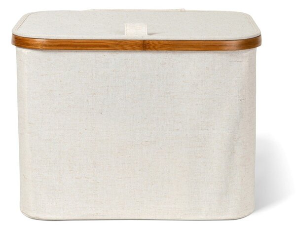 Krémszínű fedeles textil tárolódoboz 40,5x33x30 cm Bamboo/Linen – Bigso