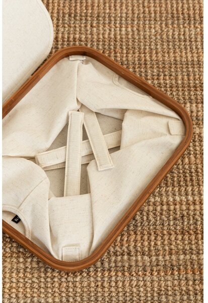 Krémszínű fedeles textil tárolódoboz 40,5x33x30 cm Bamboo/Linen – Bigso