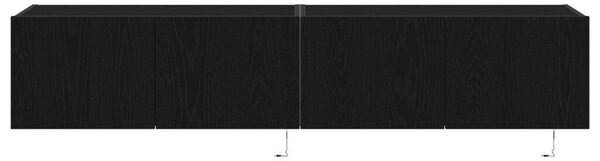 TV Faliszekrény LED Fényekkel 2 db Fekete Tölgy 80x35x31 cm