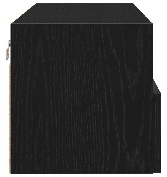 TV Faliszekrények 2 db Fekete Tömörfa 100x30x30 cm Mérnöki Fa